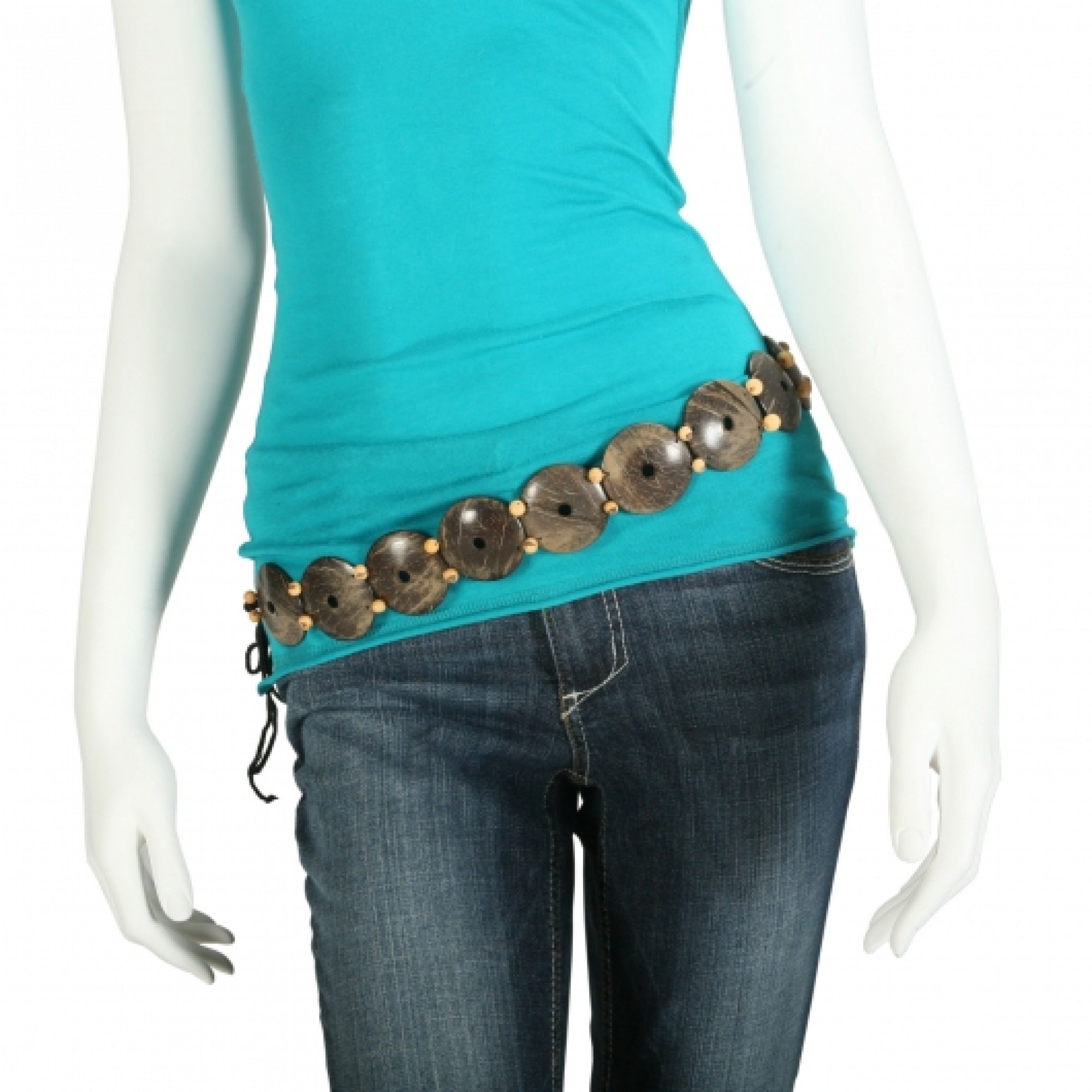 Belt Wide with Tan Beads